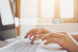 Searching information data on internet networking concept