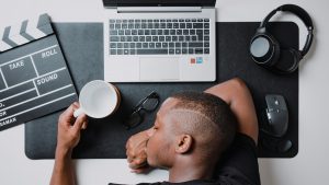 Man sitting at desk