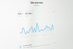 line graph on screen