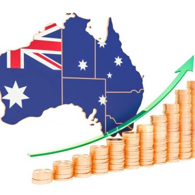 Economic growth in Australia concept, 3D rendering isolated on white background