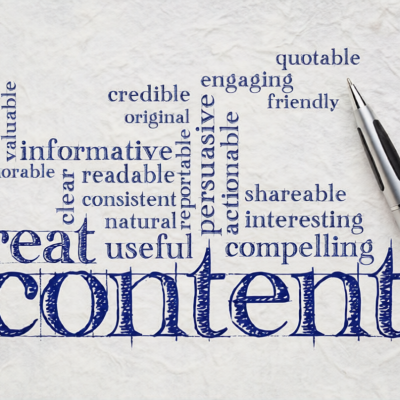 great content writing word cloud on a white lokta paper - business writing and content marketing concept