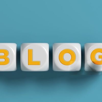 White-colored plastic cubes with the blog text