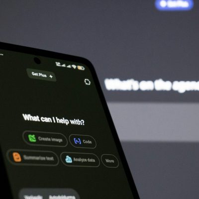 Smartphone screen displaying ai assistant interface